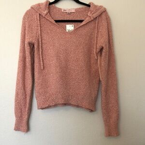 Crave Fame Sweater Size XS Pink Plush LS NWT